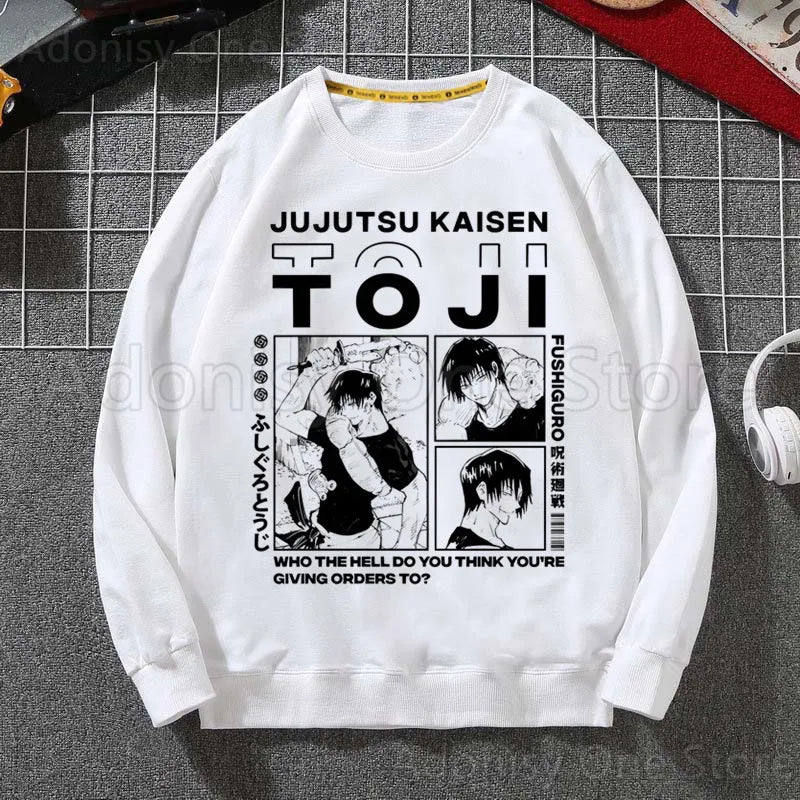 Toji Fushiguro Men Hoodie Autumn Hip Hop Streetwear Men Pullover Sweatshirts Hoodies Mens White Color Hoodie Male - Jujutsu Kaisen Merch - Free Shipping Buy Now