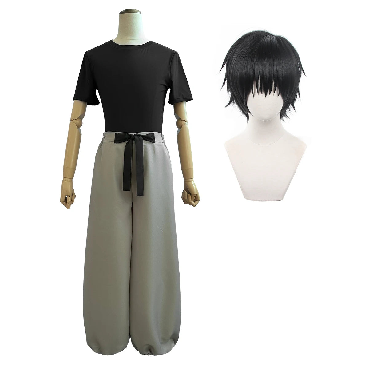 HOLOUN Jujutsu JJK Manga Anime Fushiguro Toji Satoru Gojo Cosplay Costume Wig T-shirt Pants Rose Net Halloween Christmas Gift - Jujutsu Kaisen Merch - Free Shipping Buy Now