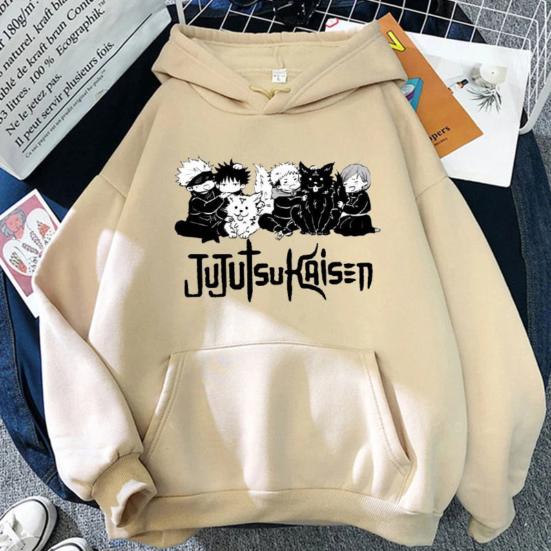 Anime Jujutsu Kaisen Hoodie Kawaii Gojo Satoru Graphic Hoodie Autumn Winter Plus Size Hoodies 2023 Hot Manga Print Sweatshirts - Jujutsu Kaisen Merch - Free Shipping Buy Now