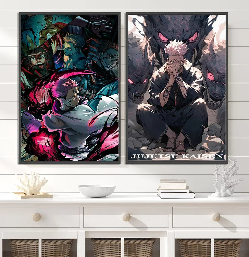 J-Jujutsu Self-adhesive Anime Poster Gojo Satoru Painting Modern Wall Home Decoration Itadori Yuji Bedroom Wallpaper Gift