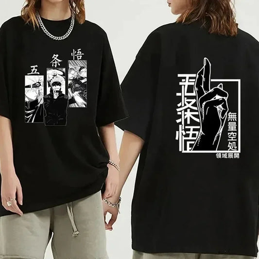 2025 Anime Satoru Gojo Jujutsu Kaisen T-shirt Fashion summer loose men's printed T-shirt Short sleeve sports casual T-shirt top - Jujutsu Kaisen Merch - Free Shipping Buy Now