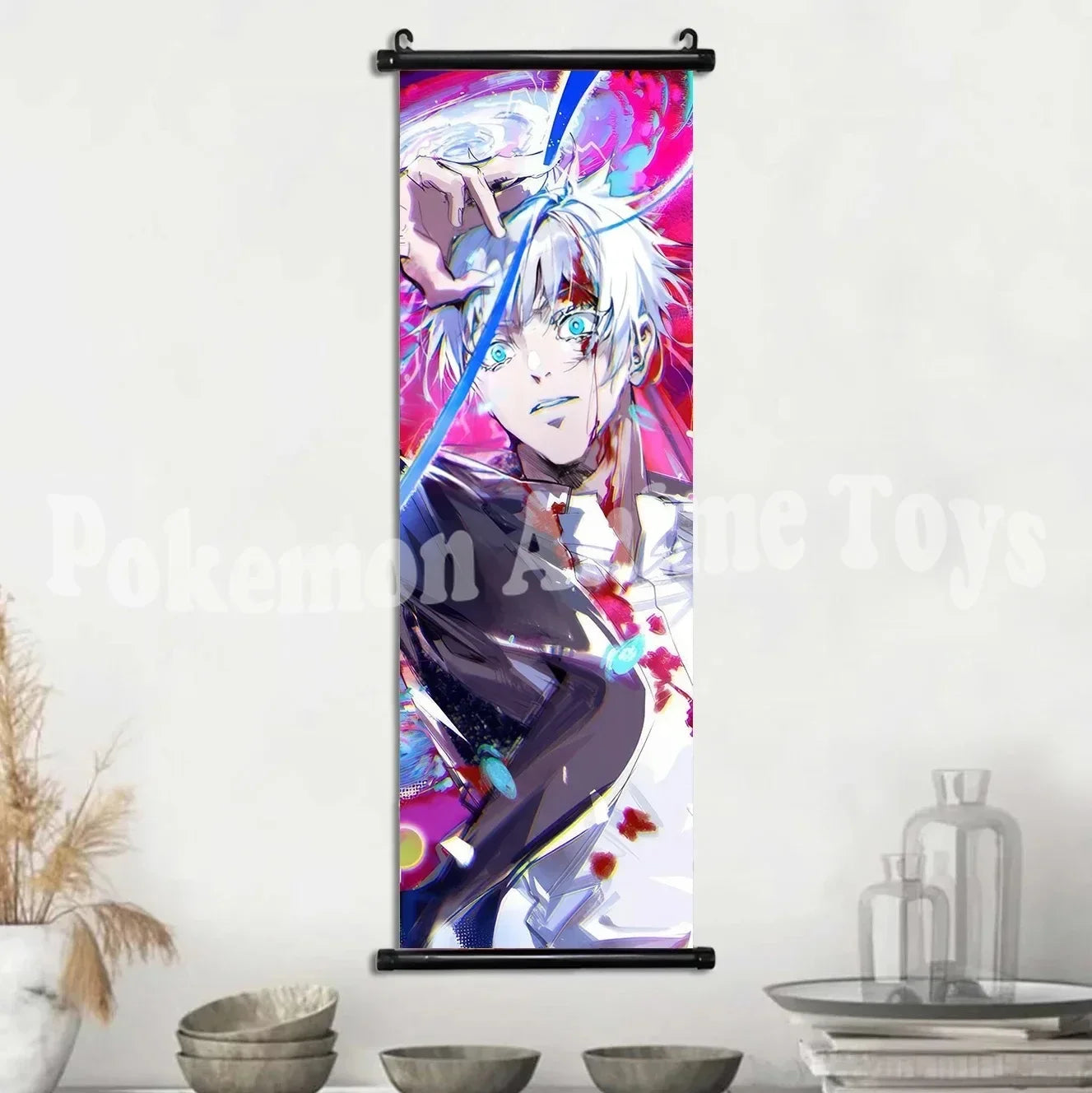Anime J-Jujutsu Kaisen Character Gojo Satoru Room Home Decoration Mural Gift Hanging Scroll Print Canvas Poster Painting Decor