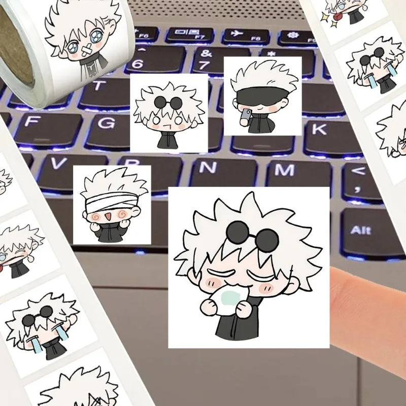 500 Jujutsu Kaisen Expression Stickers Gojo Satoru Exquisite Cute Multi-Position Anime Character for Mobile Phone Decoration