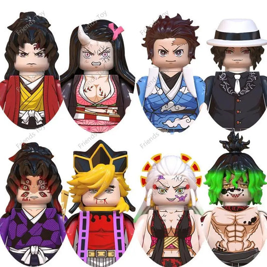 8pcs/set Jujutsu Kaisen Itadori Yuji Fushiguro Megumi Anime Mini Man Blocks Figure