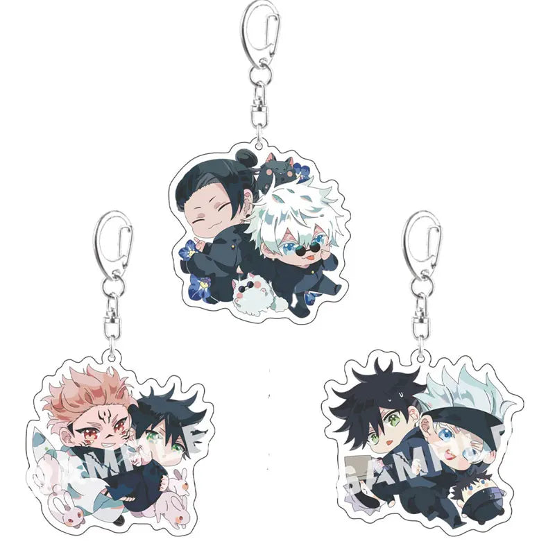 Porte-clés Anime Sukuna Geto pour femmes et hommes, pendentif double face en acrylique, bijoux pour enfants, cadeaux d'anniversaire