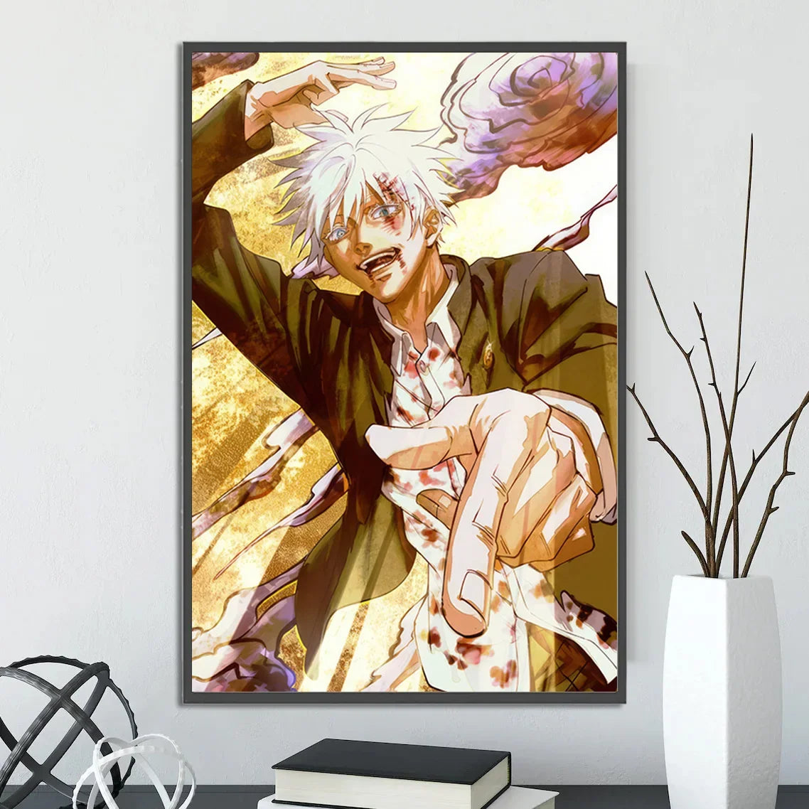 J-Jujutsu Anime Self-adhesive Poster Wallpaper Wall Art Print Gojo Satoru Home Decoration Modern Itadori Yuji Gift