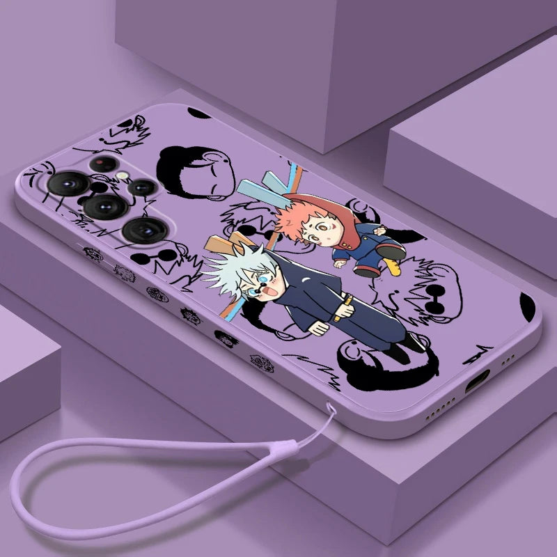 Coque de téléphone à motif de Jujutsu Kaisen pour Samsung Galaxy S25, S24, S21, S20, S23, S22 Ultra Plus FE 5G, motif corde gauche