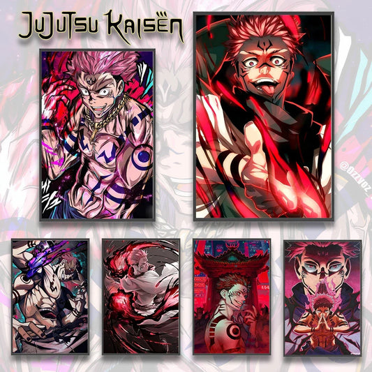 J-Jujutsu Self-adhesive Anime Poster Gojo Satoru Painting Modern Wall Home Decoration Itadori Yuji Bedroom Wallpaper Gift