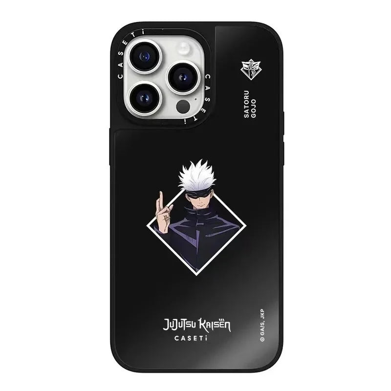 Coque de téléphone portable Jujutsu Kaisen pour iPhone 16 Pro Max, matériau miroir Apple, anti-chute, collection, cadeau d'anniversaire