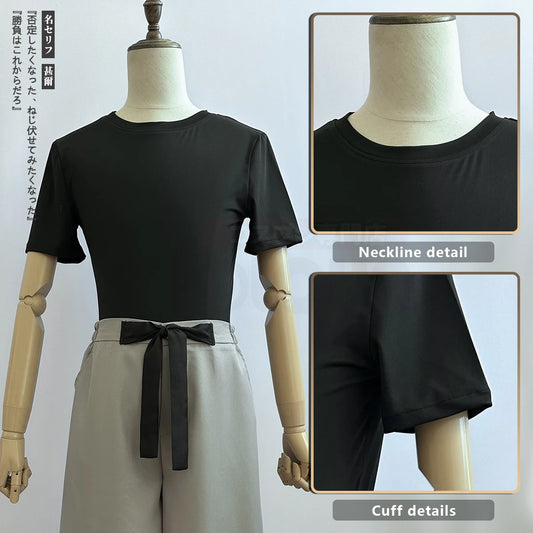 HOLOUN Jujutsu JJK Manga Anime Fushiguro Toji Satoru Gojo Cosplay Costume Wig T-shirt Pants Rose Net Halloween Christmas Gift - Jujutsu Kaisen Merch - Free Shipping Buy Now