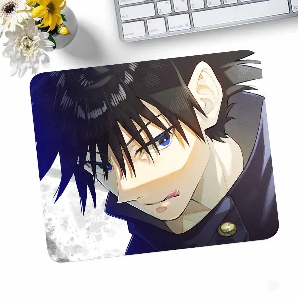 Anime Jujutsu Kaisen Fushiguro Megumi Mousepad Small LockEdge Mouse Pad For Gamers Computer Desk Pad Rectangular Anti-slip
