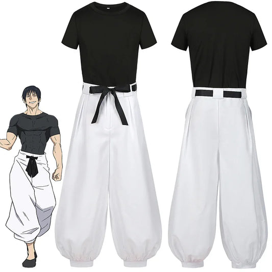 Jujutsu JJK Manga Anime Fushiguro Toji Satoru Gojo Cosplay Costume Wig T-shirt Pants Rose Net Halloween Christmas - Jujutsu Kaisen Merch - Free Shipping Buy Now