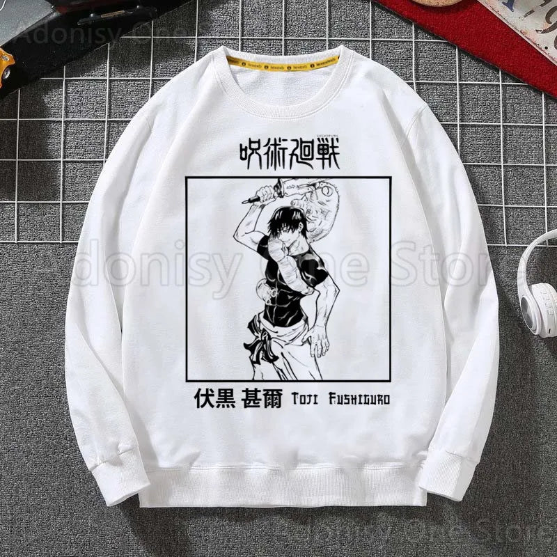 Toji Fushiguro Men Hoodie Autumn Hip Hop Streetwear Men Pullover Sweatshirts Hoodies Mens White Color Hoodie Male - Jujutsu Kaisen Merch - Free Shipping Buy Now