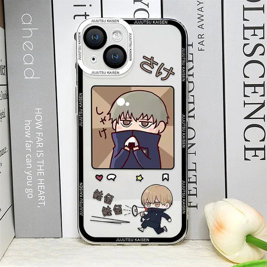 Jujutsu Kaisen Cute Soft Anime Phone Case for IPhone 16 15 14 13 12 11 Pro MAX Mini XS X SE2 8 7 Plus Cover Satoru Gojo Comics