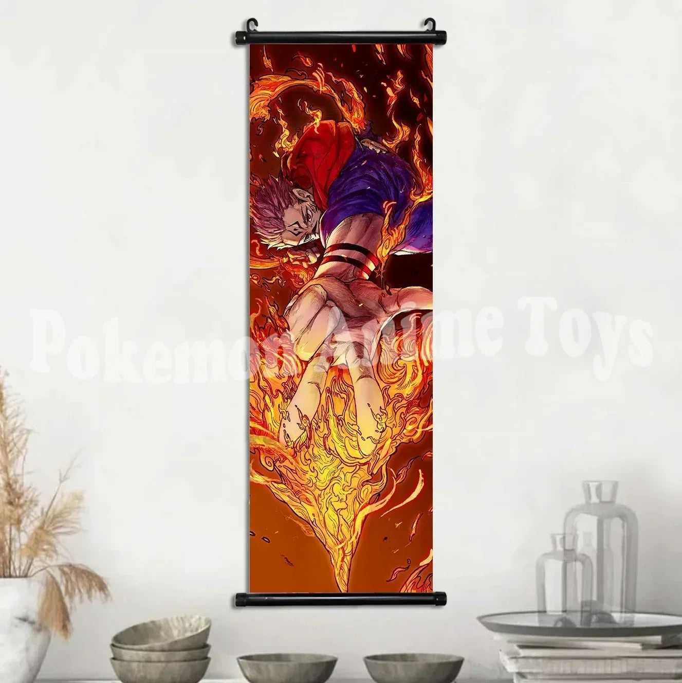 Anime J-Jujutsu Kaisen Character Gojo Satoru Room Home Decoration Mural Gift Hanging Scroll Print Canvas Poster Painting Decor