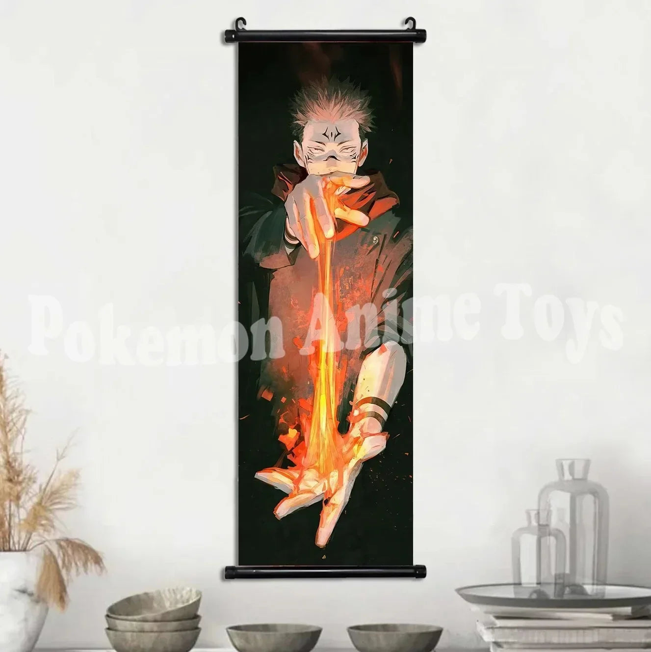 Anime J-Jujutsu Kaisen Character Gojo Satoru Room Home Decoration Mural Gift Hanging Scroll Print Canvas Poster Painting Decor