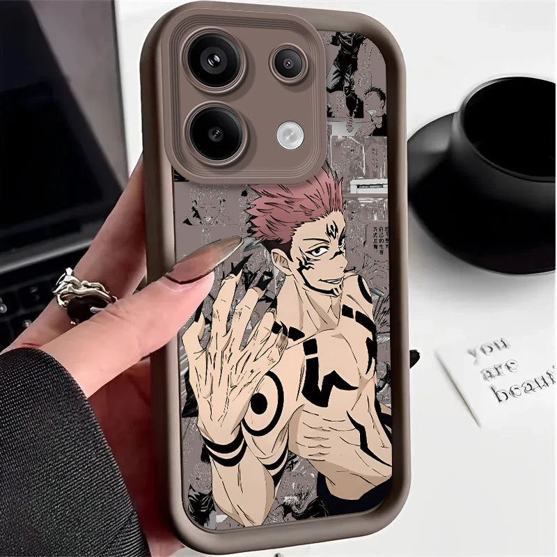 Coque de téléphone Anime Jujutsu Kaisen pour Xiaomi Redmi Note 13 12 Pro Plus 4G 5G 13C 12C Turbo 11 11S 10 10S 9 10A 10C 9C A2 A1