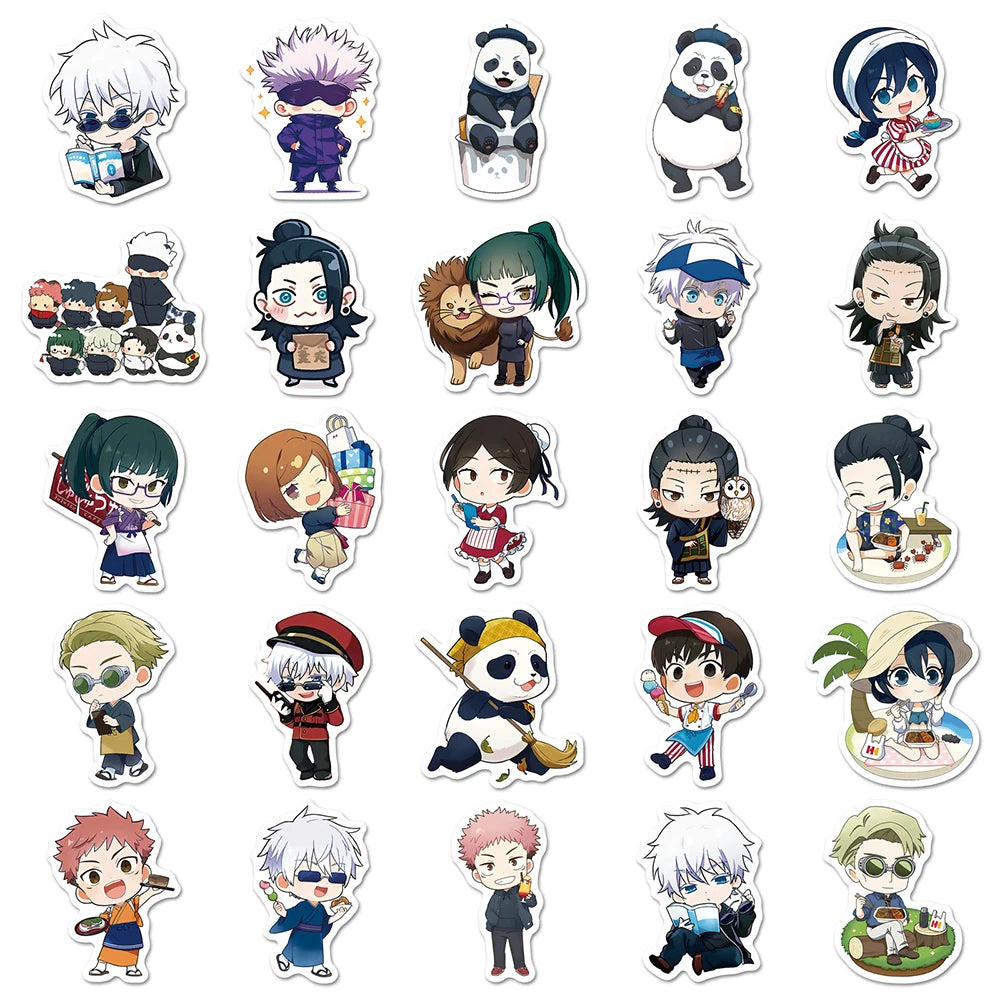 10/30/50pcs Cute Anime Jujutsu Kaisen Stickers Decals Laptop Diary Phone Fridge Scrapbook Decoration Kids Cartoon Sticker Toys