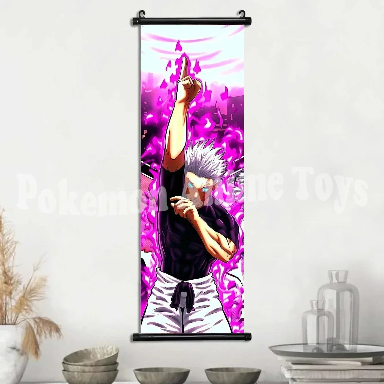 Anime J-Jujutsu Kaisen Character Gojo Satoru Room Home Decoration Mural Gift Hanging Scroll Print Canvas Poster Painting Decor