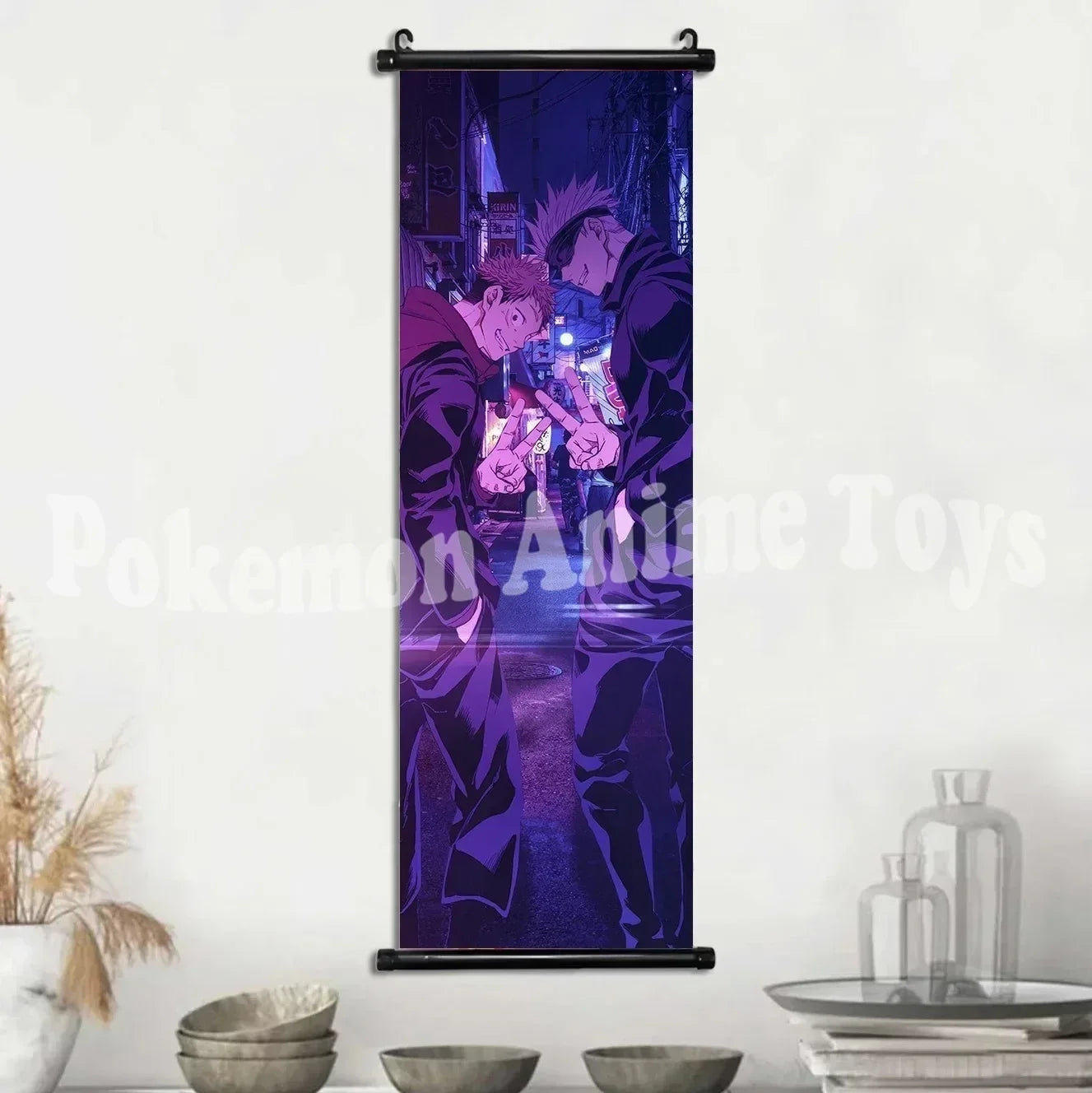 Anime J-Jujutsu Kaisen Character Gojo Satoru Room Home Decoration Mural Gift Hanging Scroll Print Canvas Poster Painting Decor