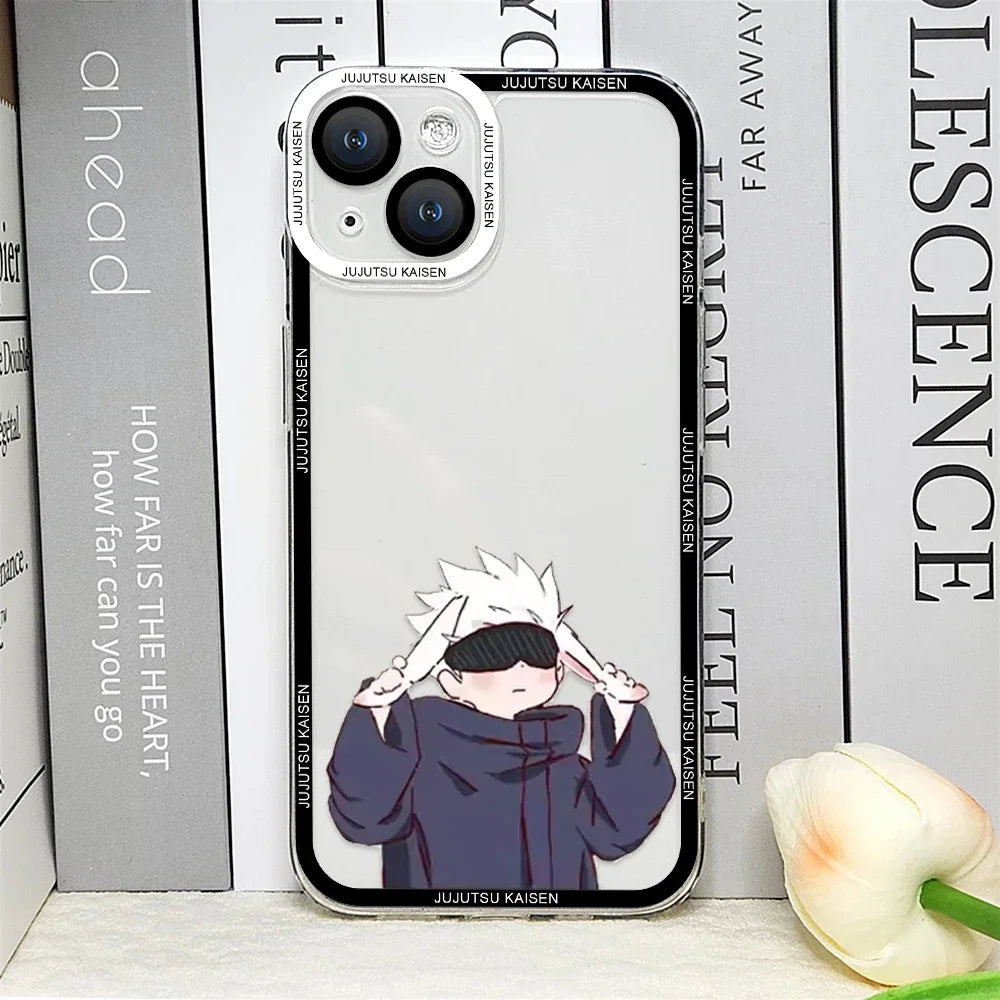 Coque de téléphone Jujutsu Kaisen, mignonne et douce, pour iPhone 16, 15, 14, 13, 12, 11 Pro MAX, Mini, XS, X, SE2, 8, 7 Plus, Satoru Gojo Comics