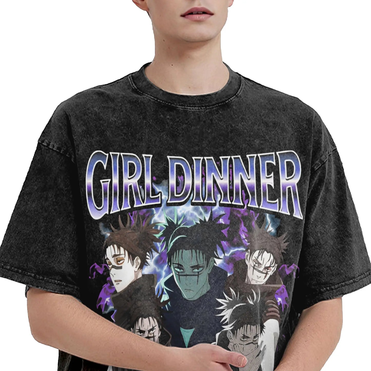 Summer Jujutsu Kaisen Choso girl dinner anime Washed T Shirt Merch Oversize T-Shirts for Men Women Tee - Jujutsu Kaisen Merch - Free Shipping Buy Now