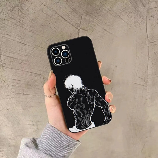 Coque de téléphone Jujutsu Kaizen Toji Fushiguro pour iPhone 15, 14, 13, 12, 11, Plus, Pro Max, XS, X, XR, SE, Mini, 8, 7, en silicone souple, noire