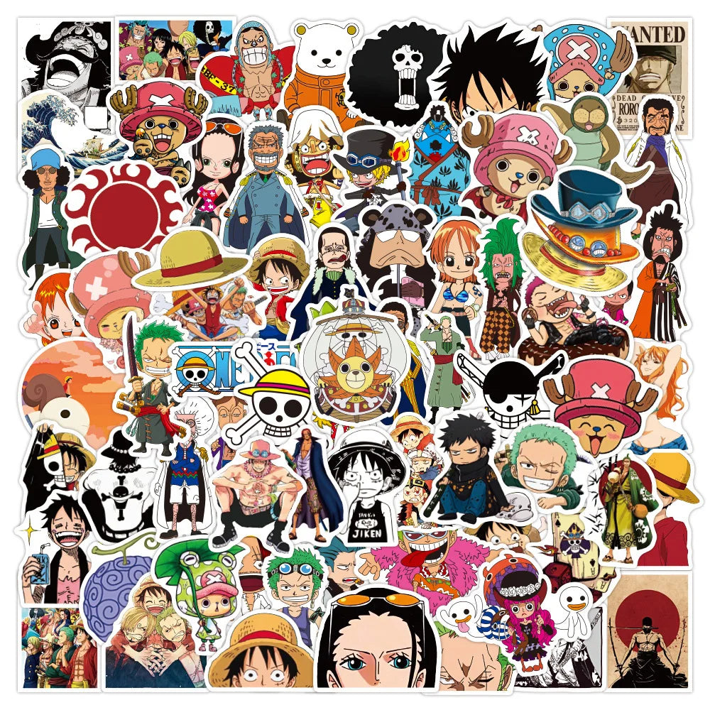 Lot de 50/100 autocollants dessin animé Attack On Titan Jujutsu Kaisen, autocollants imperméables pour skateboard, ordinateur portable, voiture, moto