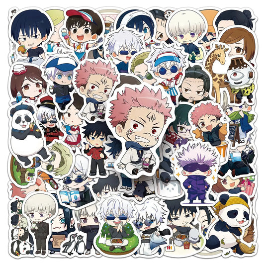 50PCS Jujutsu Kaisen Stickers Q Version Graffiti Stickers DIY Diary Phone Case Handmade Scrapbook Aesthetic Stickers