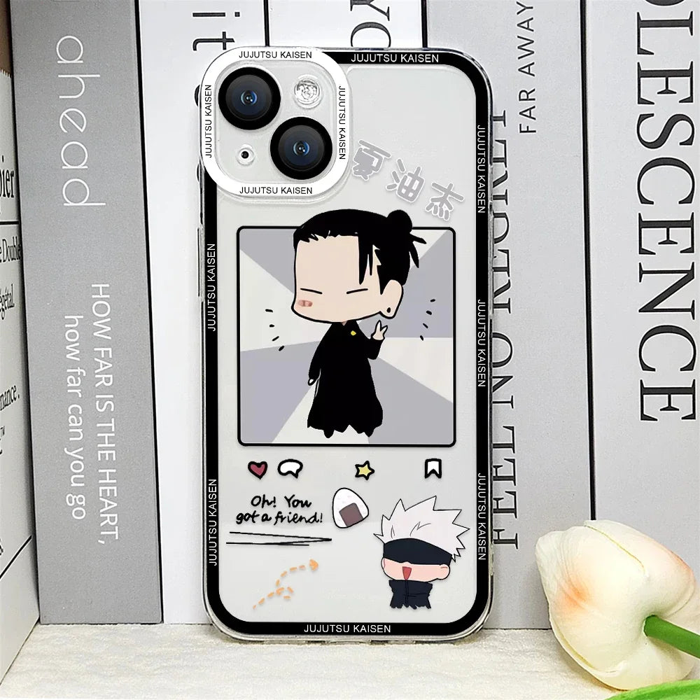 Coque de téléphone Jujutsu Kaisen, mignonne et douce, pour iPhone 16, 15, 14, 13, 12, 11 Pro MAX, Mini, XS, X, SE2, 8, 7 Plus, Satoru Gojo Comics