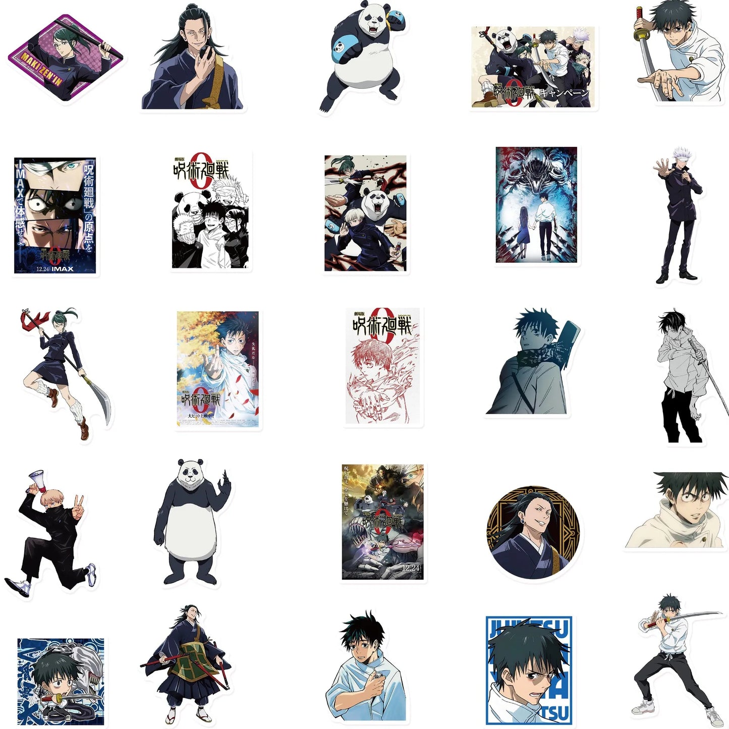 Autocollants Anime Jujutsu Kaisen 50 pièces Autocollants Anime classiques populaires Autocollants en vinyle imperméables pour bouteille d'eau Ordinateur portable