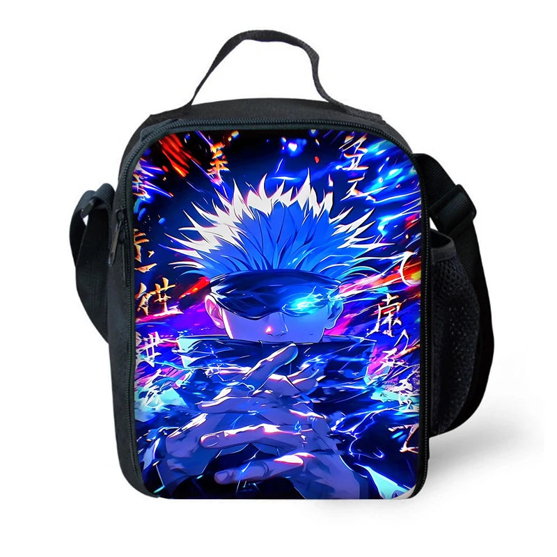 Sac à dos d'école Anime J-Jujutsu Kaisen pour enfant avec sacs à déjeuner, trousses à crayons, sacs d'école pour garçons et filles, meilleur cadeau