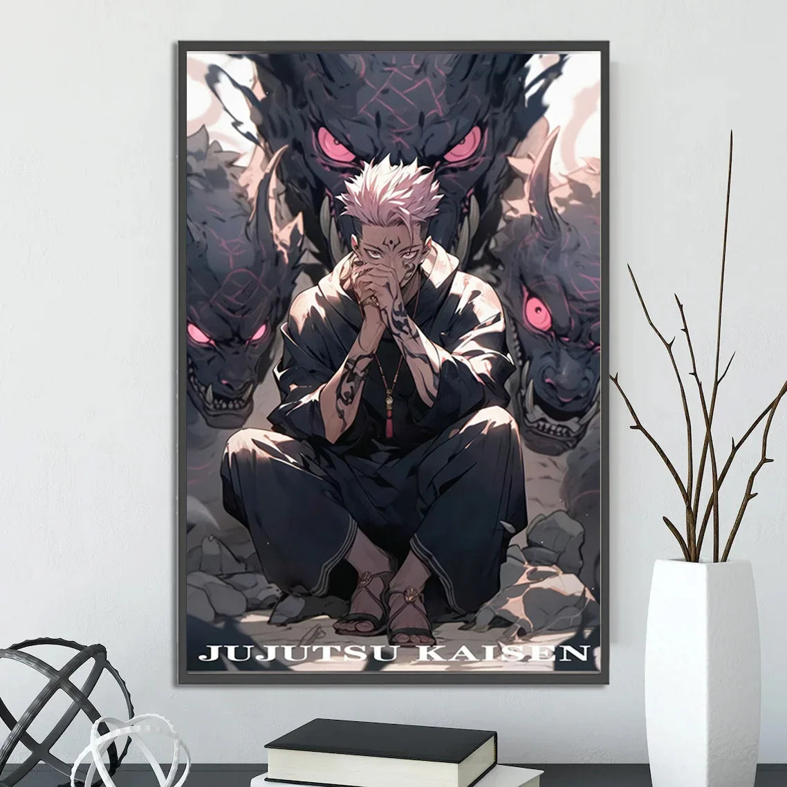 J-Jujutsu Self-adhesive Anime Poster Gojo Satoru Painting Modern Wall Home Decoration Itadori Yuji Bedroom Wallpaper Gift