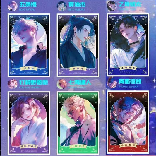 Fanxi Wen Chuang Jujutsu Kaisen Collection Card Booster Box Male God Acrylic Double Flash Paper Trading Card Games