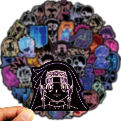 10/30/50PCS Neon Light Anime Stickers Mix Jujutsu Kaisen Hunter×Hunter Stickers DIY Car Phone Laptop Bike Toy Sticker for Kids