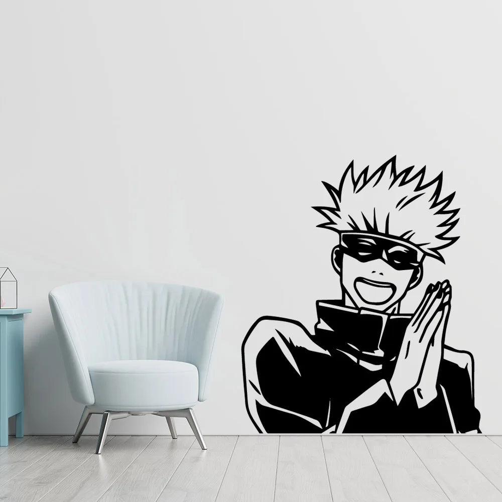 New Design Anime Jujutsu Kaisen Wall Stickers Removable Vinyl Mural Poster For Kids Room Living Room Home Decor Vinyl Decals