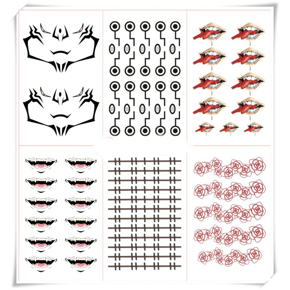 Brdwn Jujutsu Kaisen Unisex Yuji Itadori Toge Inumaki Cosplay Tattoo Stickers - Jujutsu Kaisen Merch - Free Shipping Buy Now