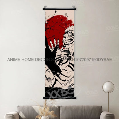 Jujutsu Kaisen Posters Gojo Satoru Canvas Scrolls Picture Panda Home Decoration Wall Artwork Fushiguro Megumi Hanging Painting
