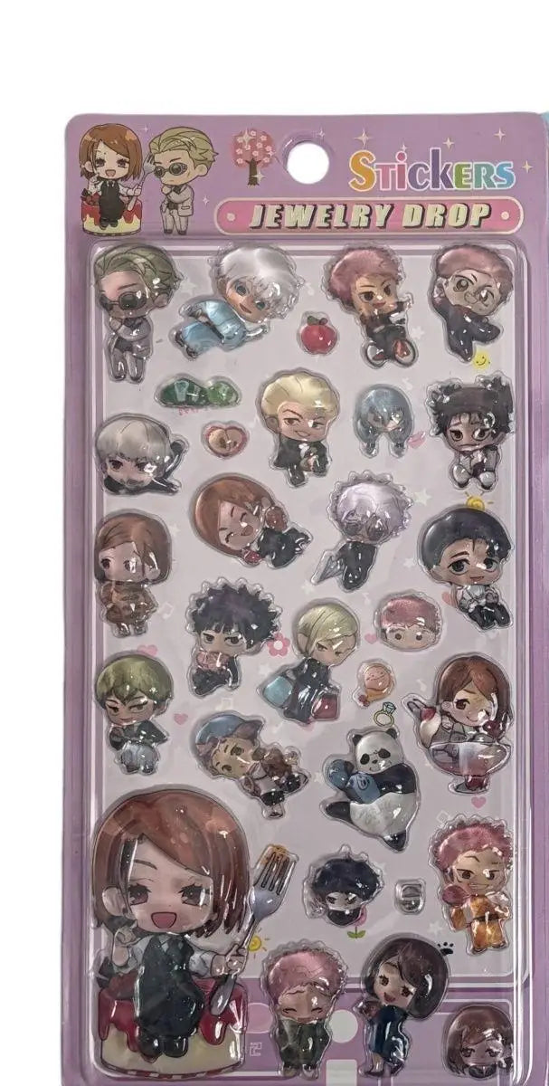 Hot Anime Jujutsu Kaisen Style 3D Crystal Epoxy Stickers Q Characters Decals for Phone Case Laptop Scrapbooking DIY Accessories