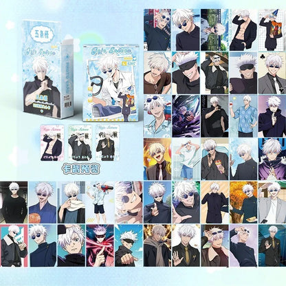 55pcs Jujutsu Kaisen Japanese Anime Laser Small Cards Games Postcards Message Photo Gift Fan Game Gojo Cards Collection
