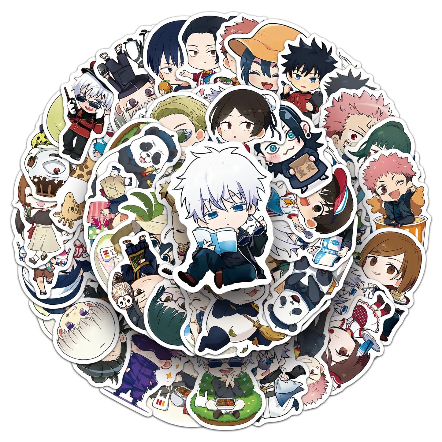 50PCS Jujutsu Kaisen Stickers Q Version Graffiti Stickers DIY Diary Phone Case Handmade Scrapbook Aesthetic Stickers