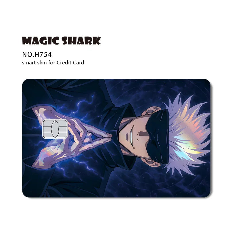 J-Jujutsu K-Kaisen Anime Laser Holographic Itadori Yuji Megumi Fushiguro Gojo Satoru Credit Debit Bank Card Sticker Film Skin