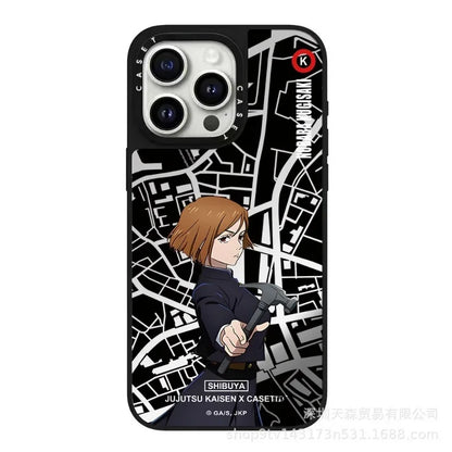 Coque de téléphone portable Jujutsu Kaisen, cadeau d'anniversaire, compatible avec iPhone 16 Pro Max, matériau miroir Apple, collection antichute