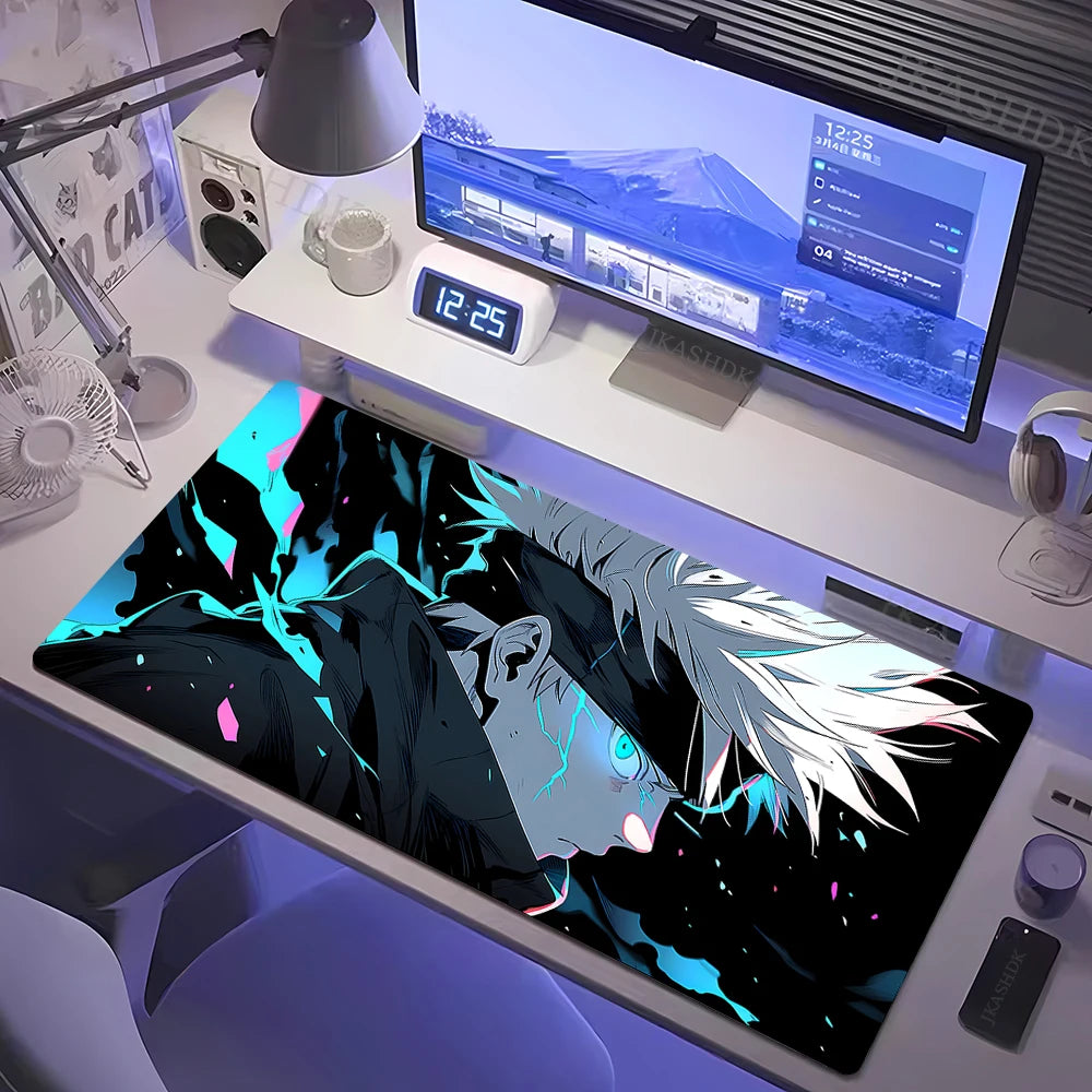 Large Gaming Mousepad Jujutsu Kaisen Mouse Pad Anime Gojo Satoru Desk Mat Gamer Company Keyboard Mouse Mats Computer Carpet
