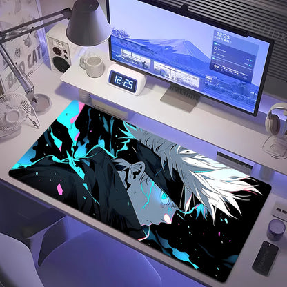 Large Gaming Mousepad Jujutsu Kaisen Mouse Pad Anime Gojo Satoru Desk Mat Gamer Company Keyboard Mouse Mats Computer Carpet