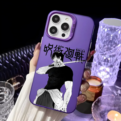 Coque de téléphone J-Jujutsu Toji Kaisen F-Fushiguro pour iPhone 16 15 14 13 12 11 Pro Max Noir Violet Mat Ultra-mince Doux Candy Abraz