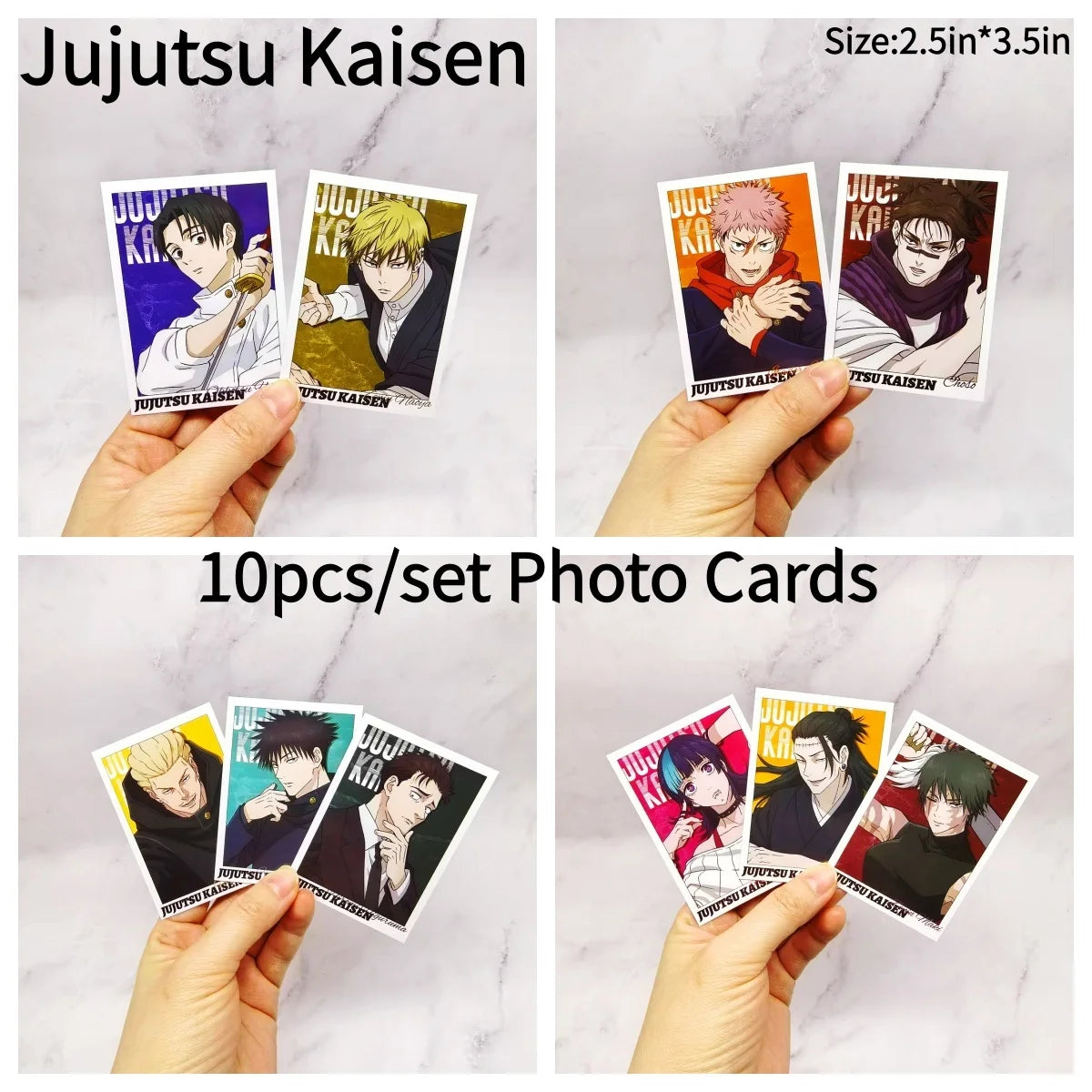 10pcs Anime Jujutsu Kaisen Photo Card Yuji Itadori Yuta Okkotsu Kinji Hakari Hiromi Higuruma Zenin Naoya DIY Postcard Bookmark