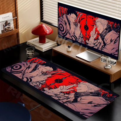 Large Gaming Mouse Pad J-ujutsu Kaisen Gojo Satoru Mouse pad LockEdge Thickened Computer Keyboard Desk Mat Rubber Anti slip Mats