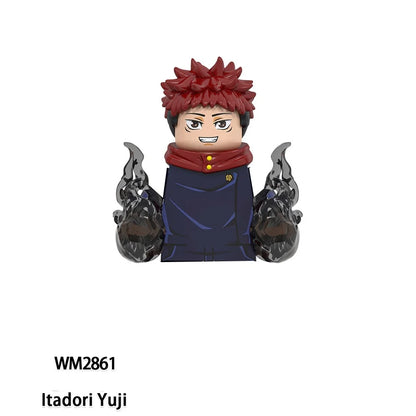 Jujutsu Kaisen Anime Cartoon Gojo Satoru Itadori Yuj Fushiguro Megumi Okkostu Yuta Building Blocks Mini Action Figures Kids Toy - Jujutsu Kaisen Merch - Free Shipping Buy Now