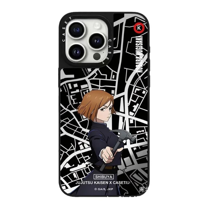 Coque de téléphone portable Jujutsu Kaisen pour iPhone 16 Pro Max, matériau miroir Apple, anti-chute, collection, cadeau d'anniversaire